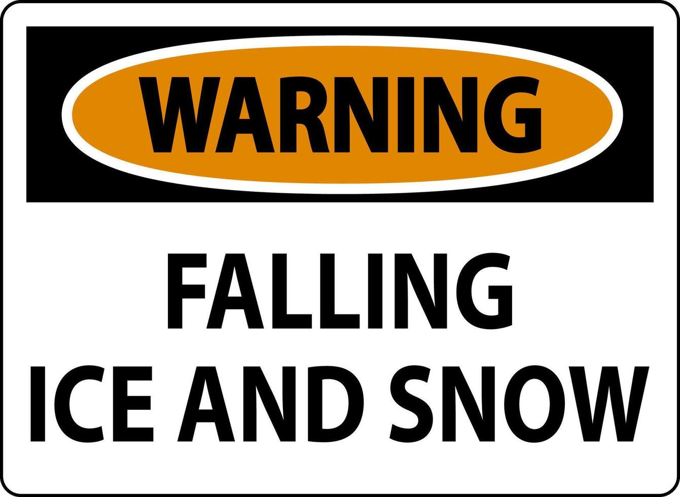 Warning Sign Falling Ice And Snow vector