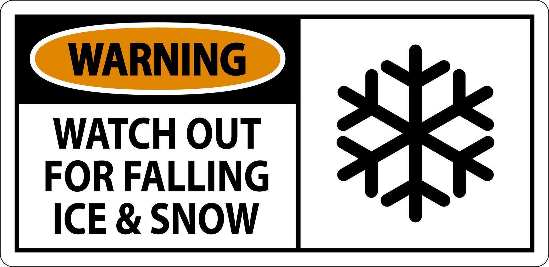 Warning Sign Watch Out For Falling Ice And Snow vector