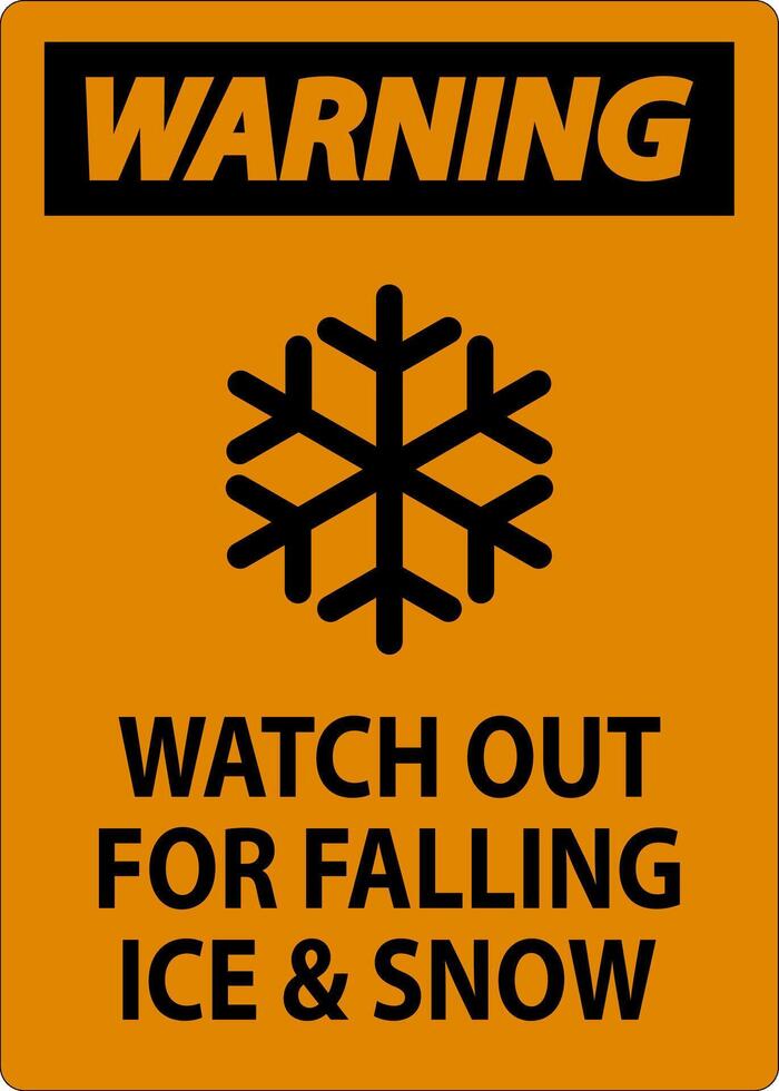 Warning Sign Watch Out For Falling Ice And Snow vector