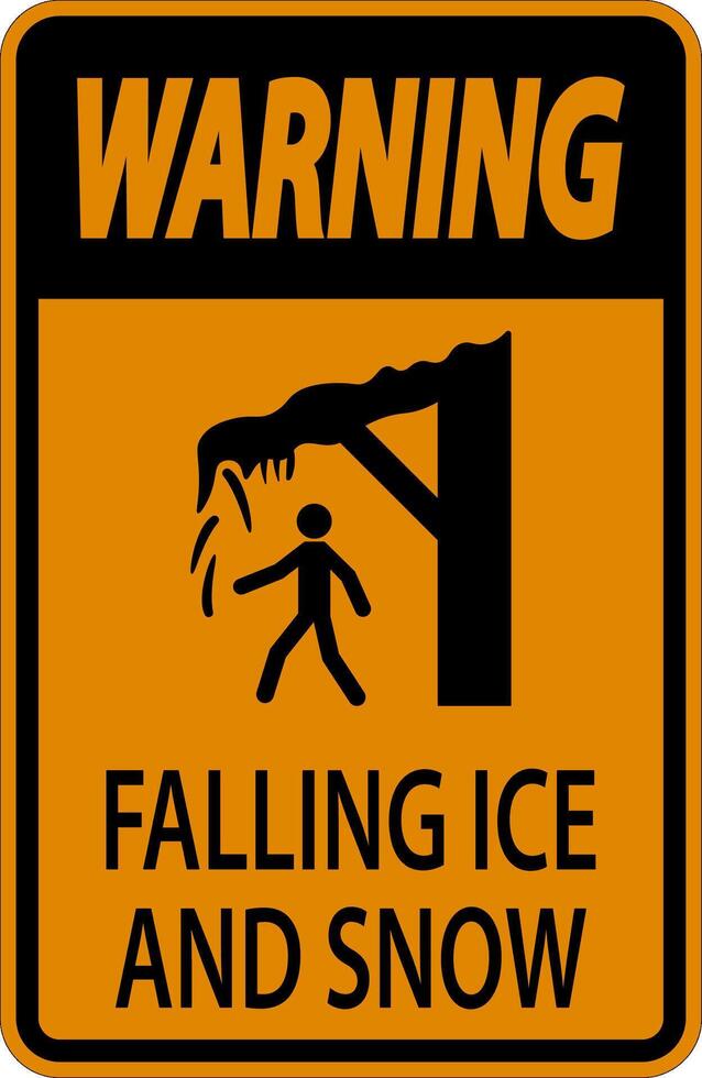 Ice and Snow Warning Sign Caution - Falling Ice And Snow Sign vector
