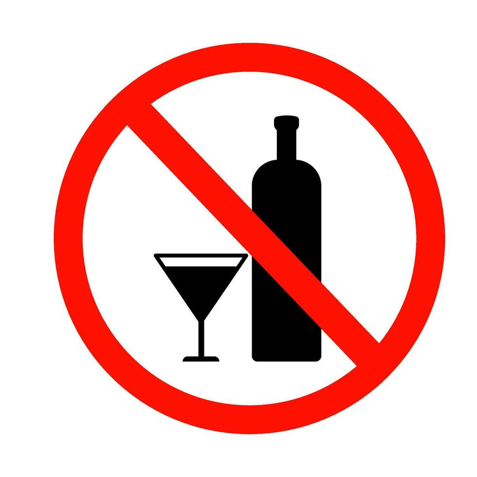No alcohol icon on white background. vector