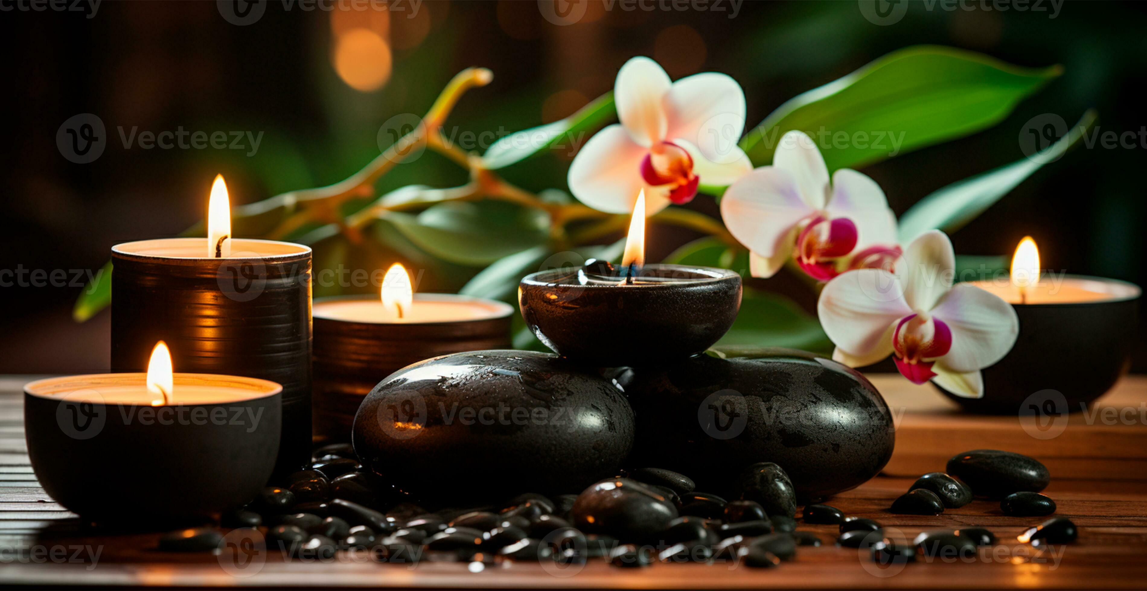 Wellness decoration, spa massage, oil on stone background. Zen