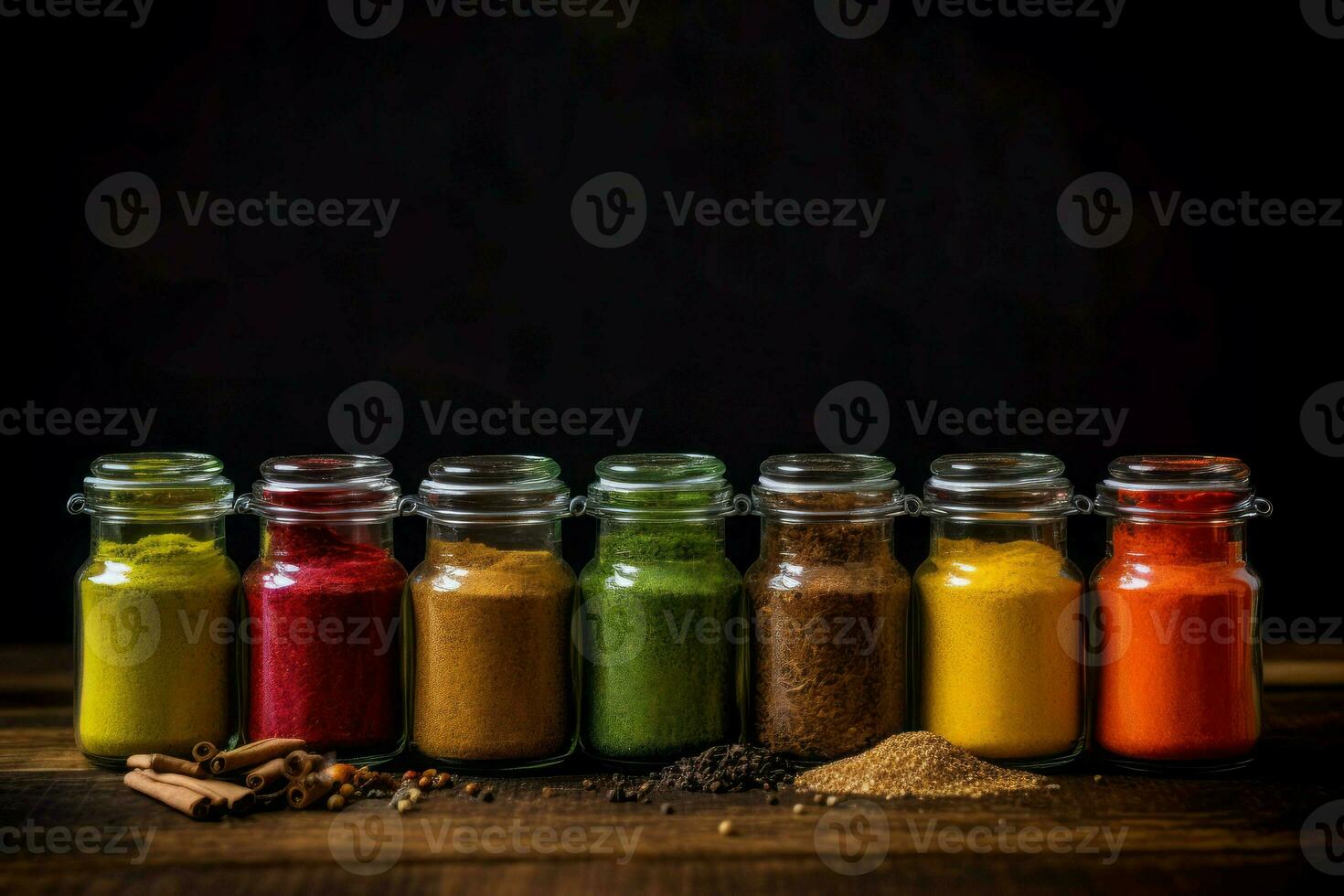 Food photography jar spices. Generate Ai photo