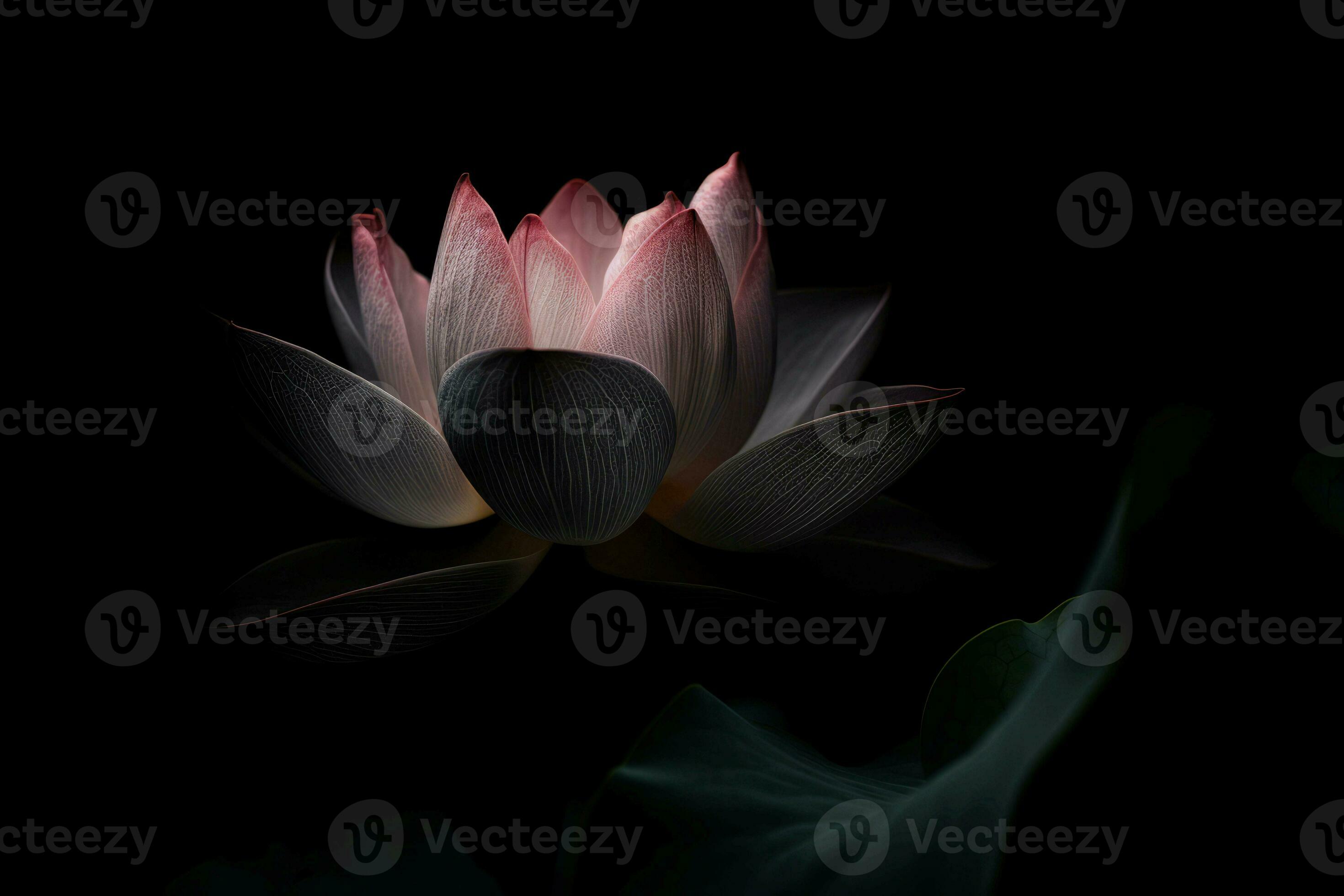 Black lotus flower in dark background. Generate Ai 32697098 Stock ...