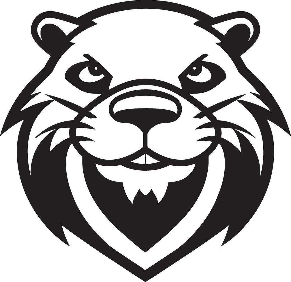 Hardworking Beaver Symbol Beaver Face Design vector