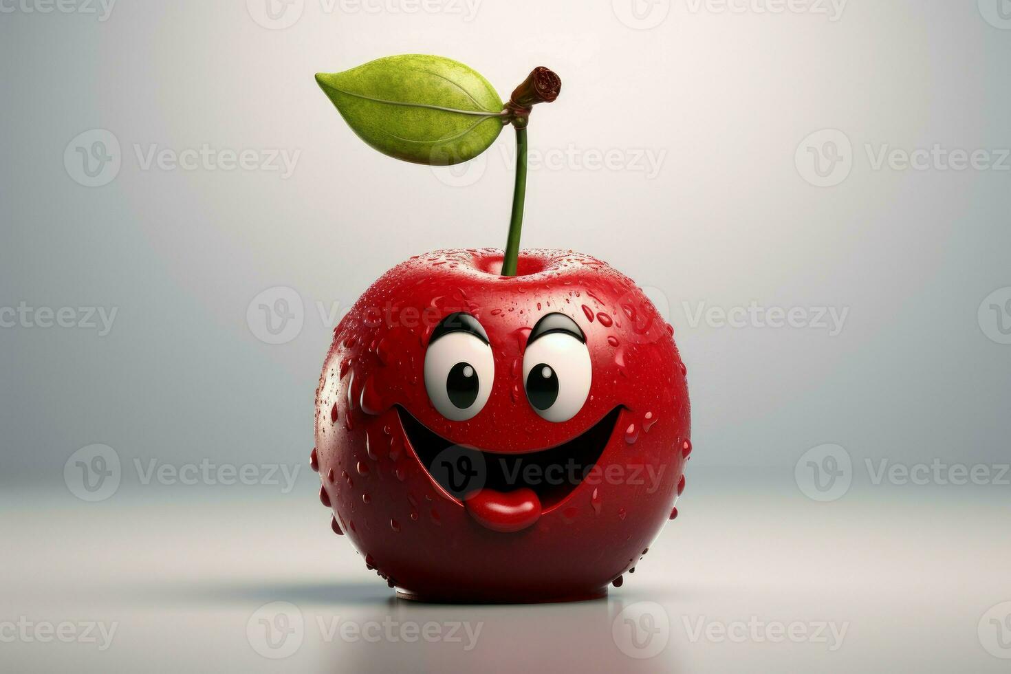 Amusing Funny cherry character. Smiling fruit art photo
