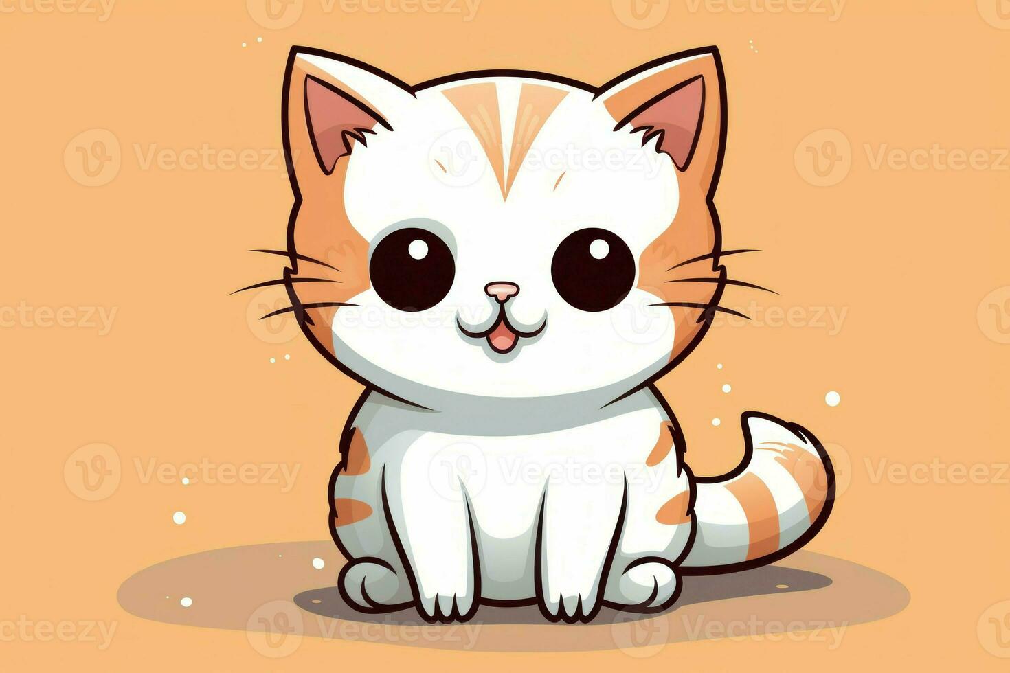 New Cute kawaii cat. Generate Ai photo