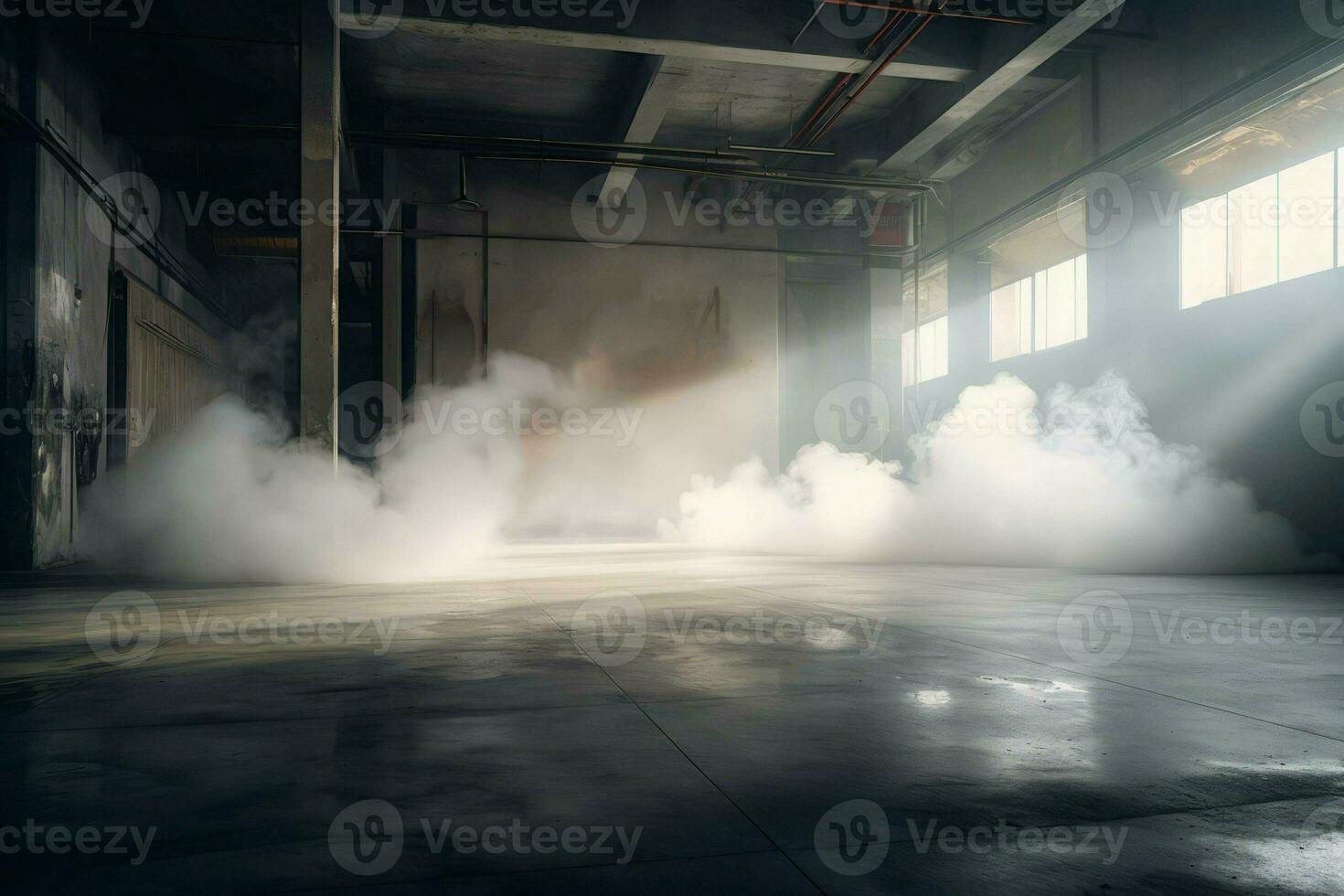 Concrete smoke floor background. Generate AI photo