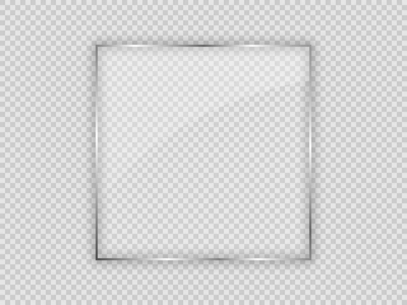 Glass plate in square frame vector