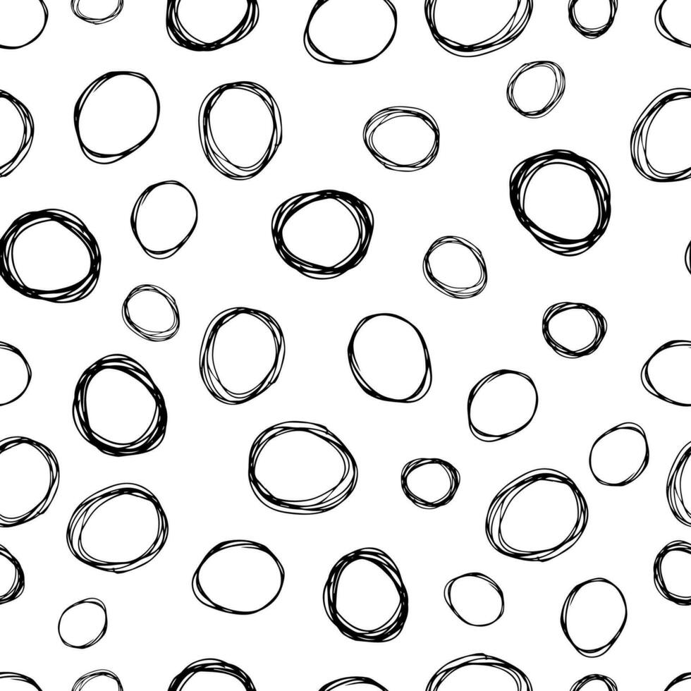 Seamless pattern with sketch circles shape vector