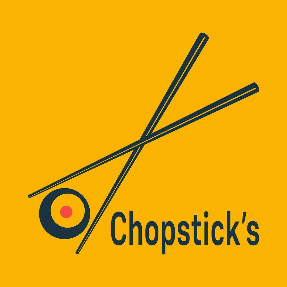 Chopsticks logo vector illustration. Chopsticks icon.