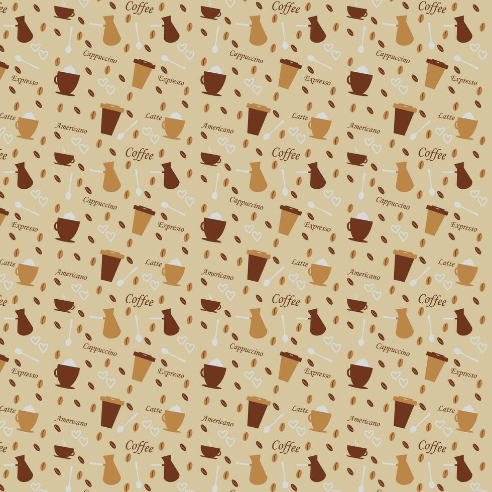 Pattern with coffee vector