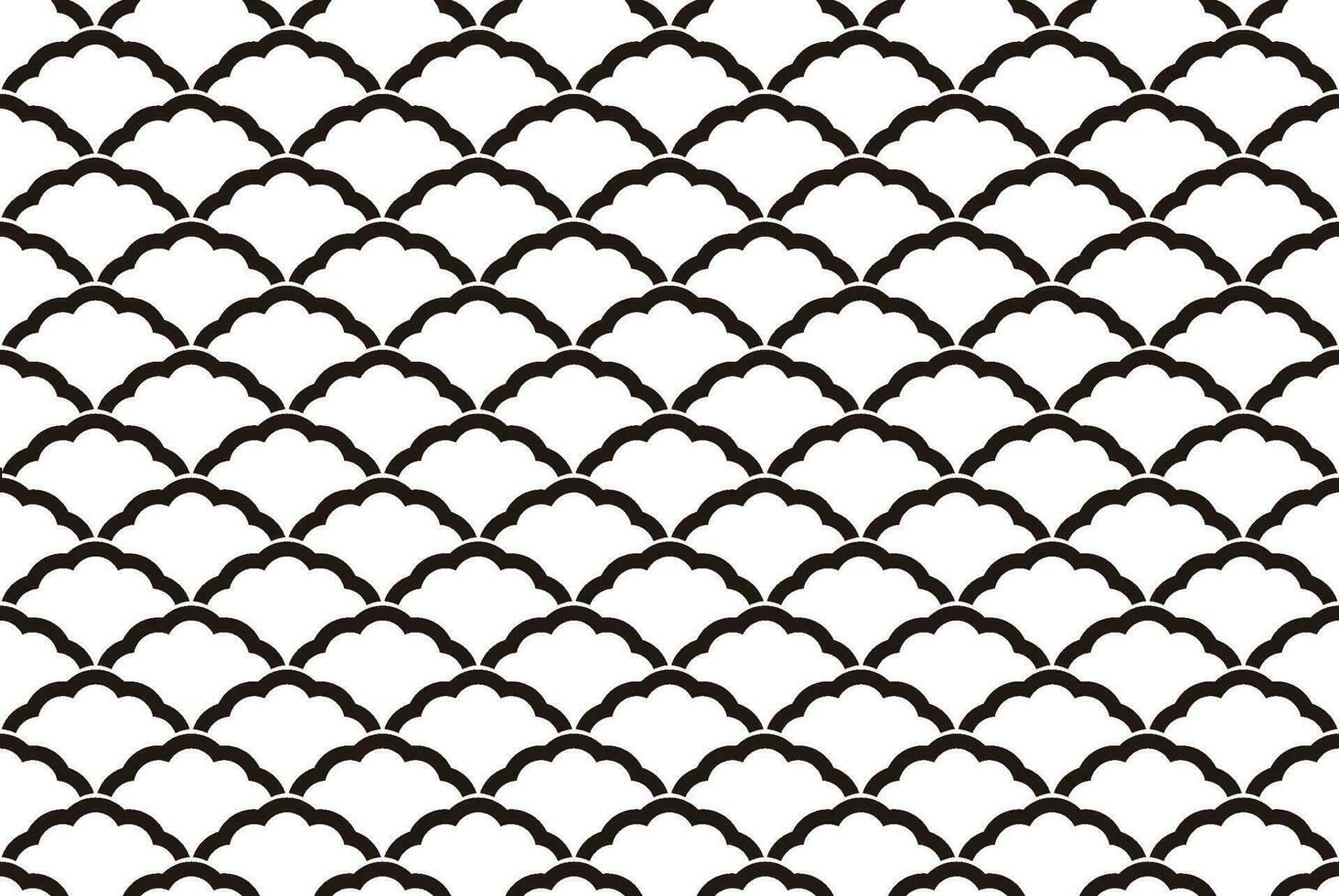 Japanese Vintage Seamless Wave Pattern On A White Background. Vector Illustration. Horizontally And Vertically Repeatable.