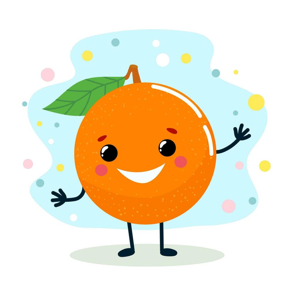 A fruit with a cheerful face. Vector illustration isolated on white background