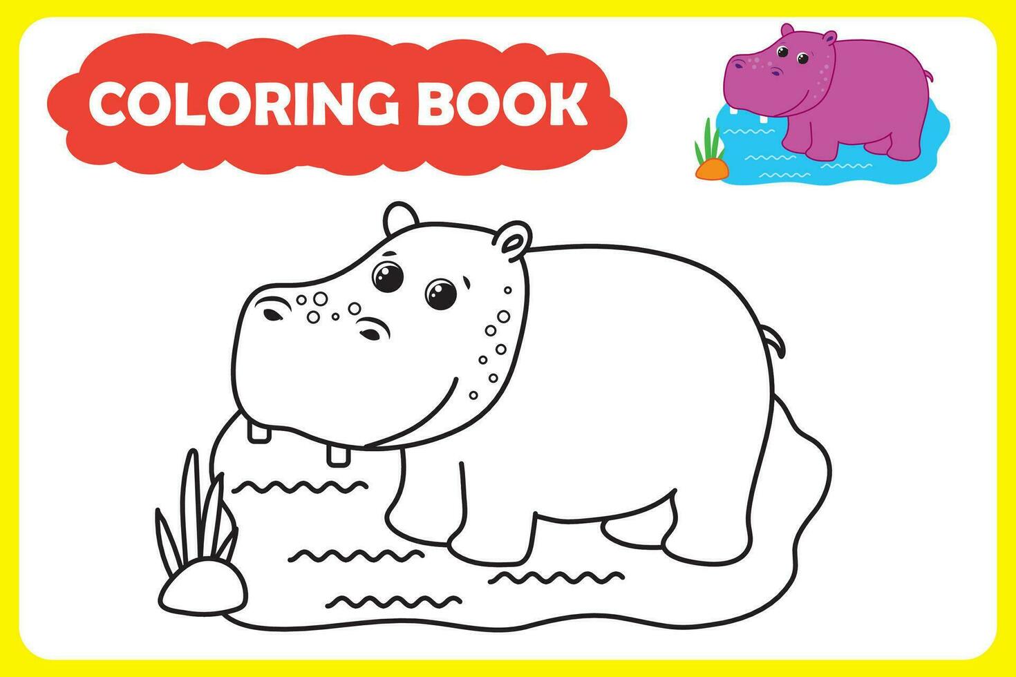 coloring book for children. vector illustration of African animal