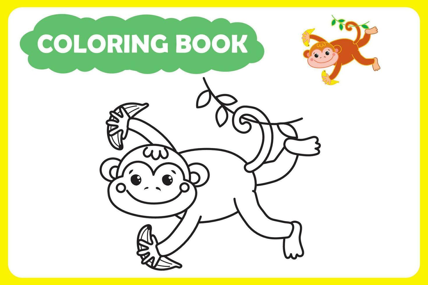 coloring book for children. vector illustration of African animal