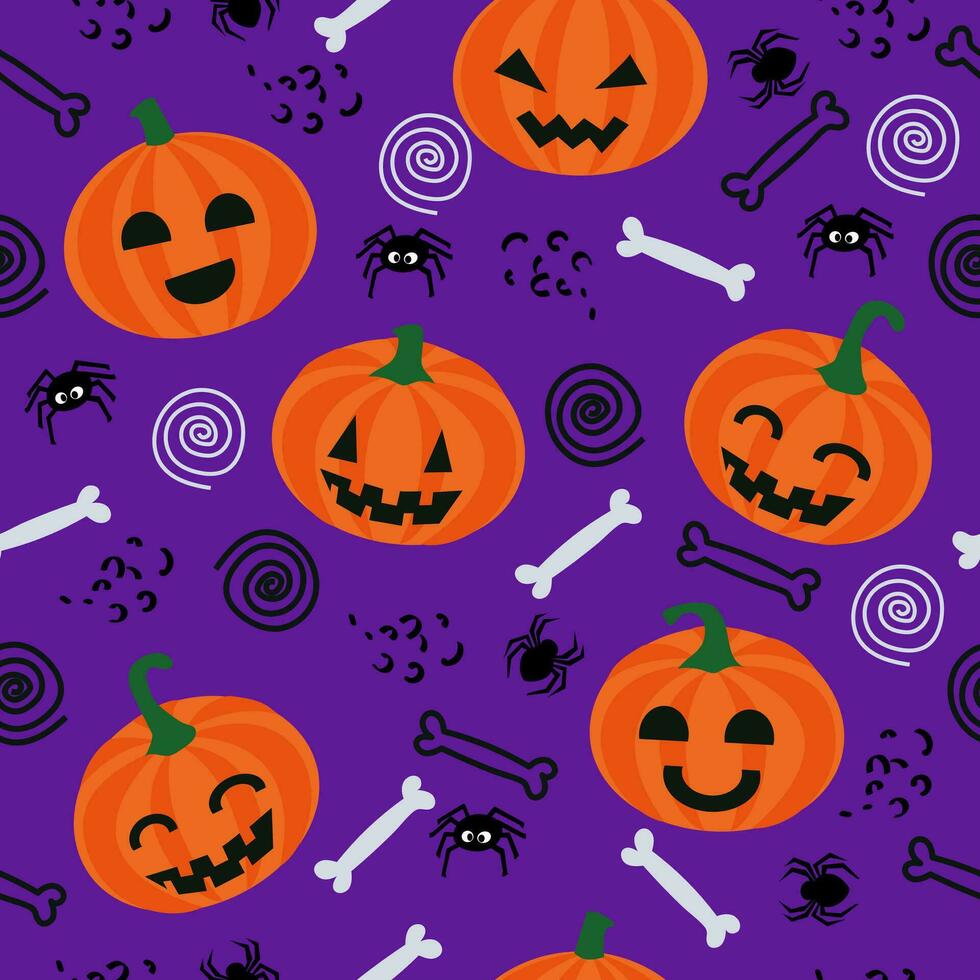 Halloween seamless pattern for print, vector image