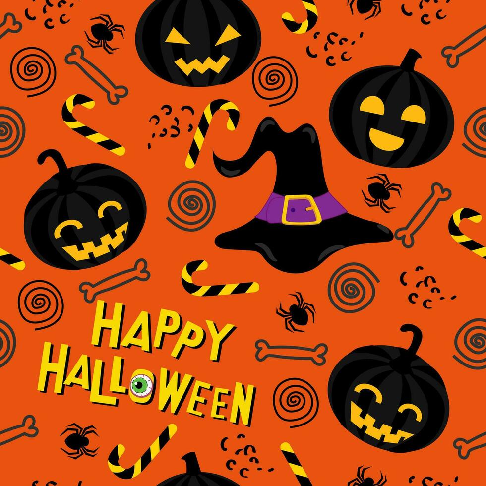 Halloween seamless pattern for print, vector image