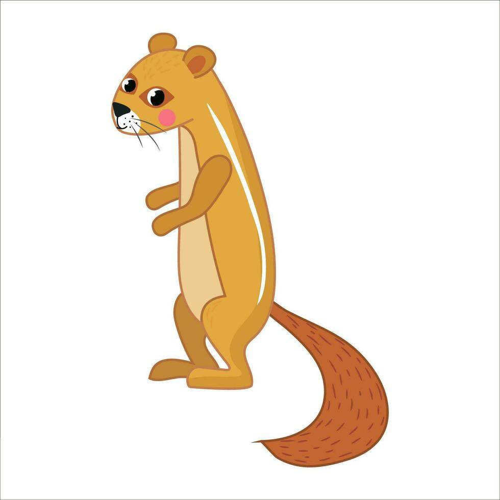 funny forest animal isolated on transparent background. vector illustration.