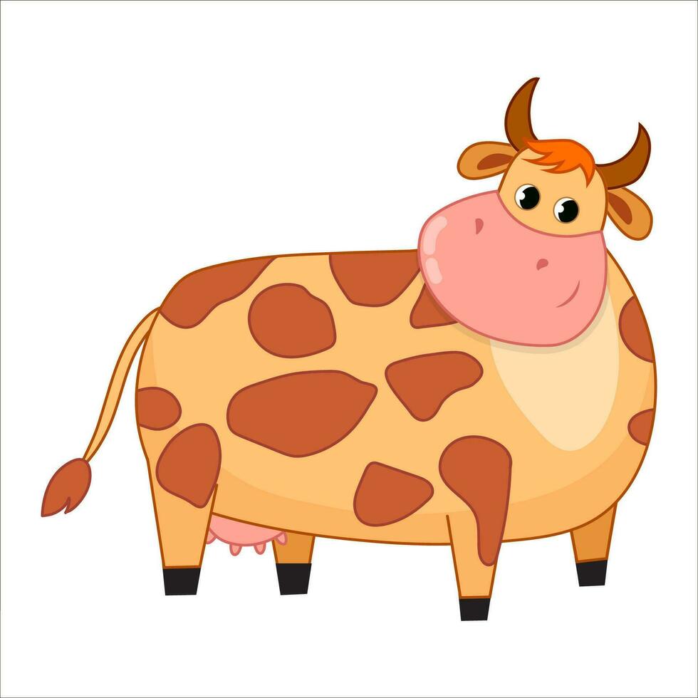 funny farm animal isolated on transparent background. vector illustration.