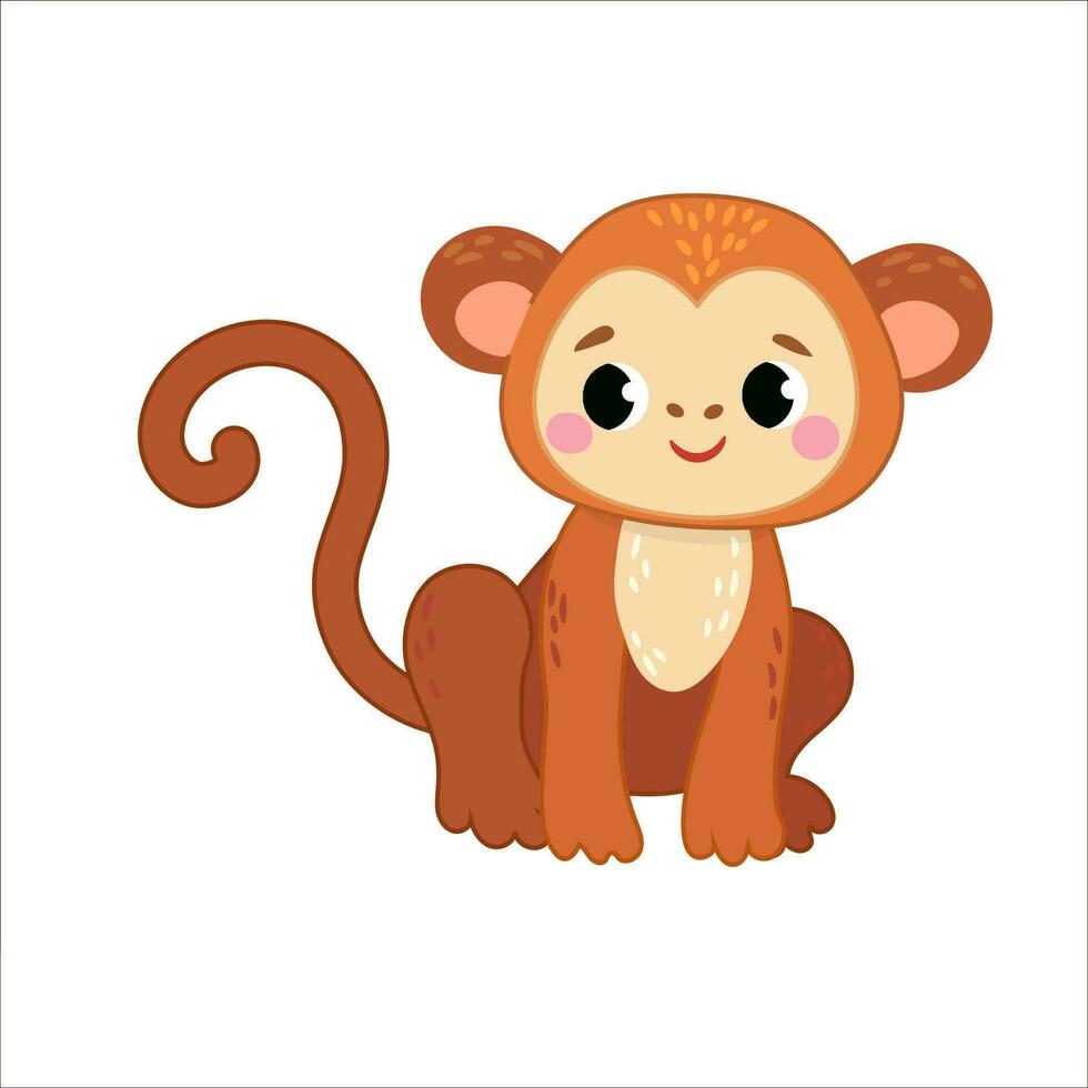 funny african animal isolated on transparent background. vector illustration. zoo