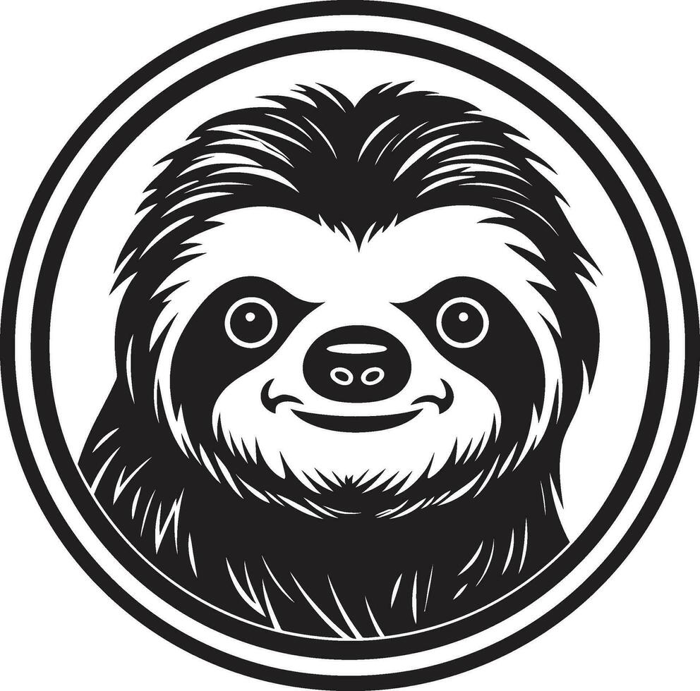 Subtle Sloth Brilliance Iconic Emblem Slothful Serenity Zenful Majesty vector