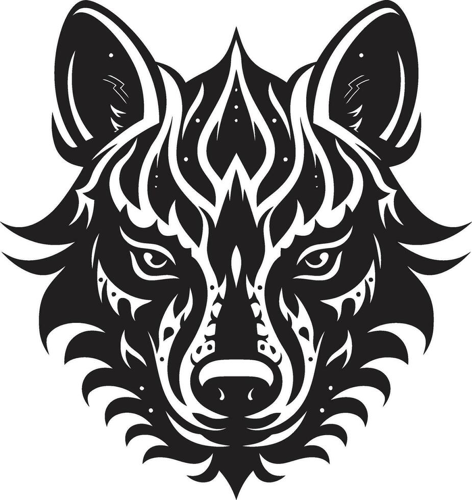 pulcro líneas medianoche cazador símbolo agraciado hiena cabeza icono geométrico apelación vector