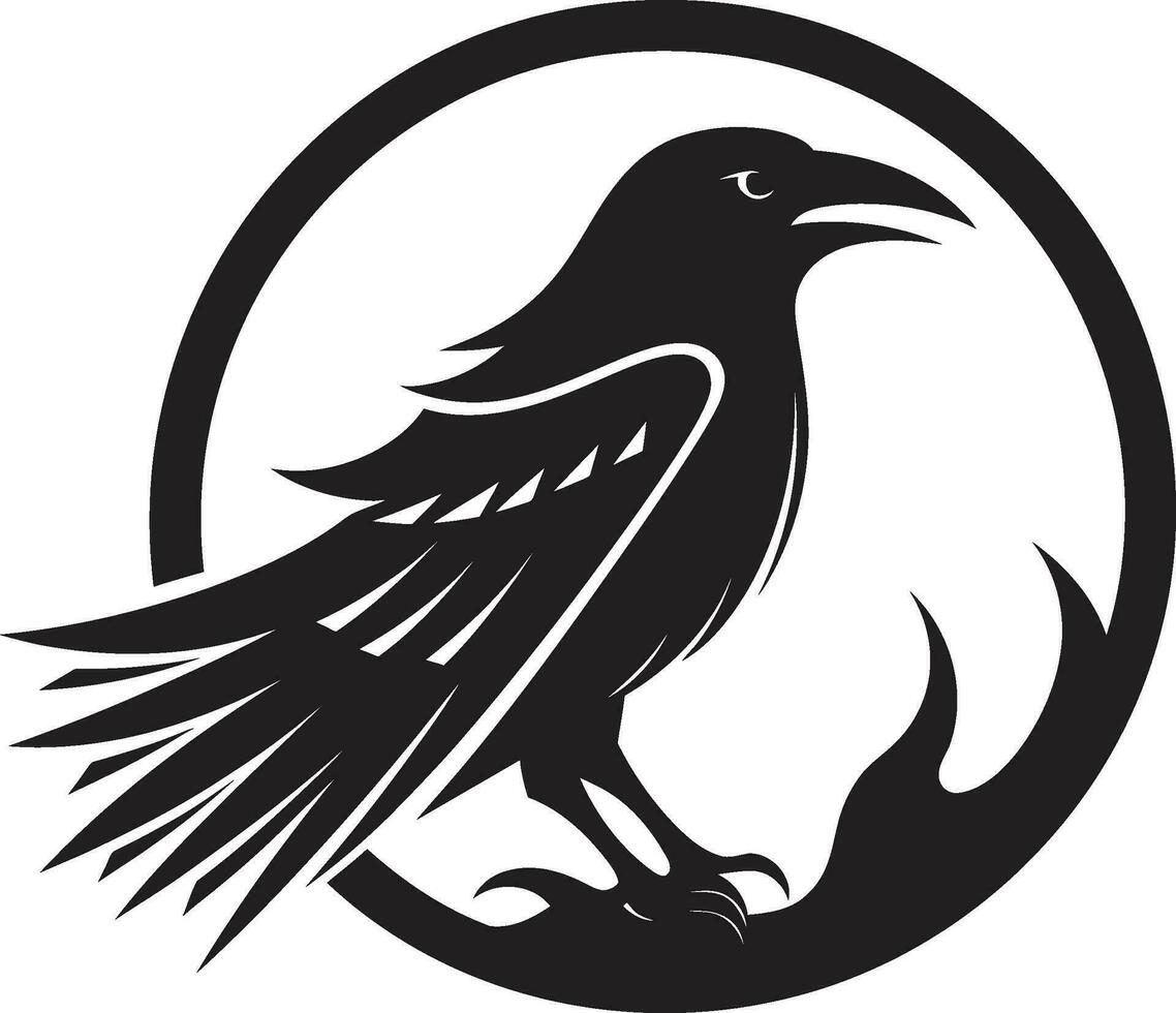 Minimalistic Raven Vector Icon Stylish Raven Silhouette Brand