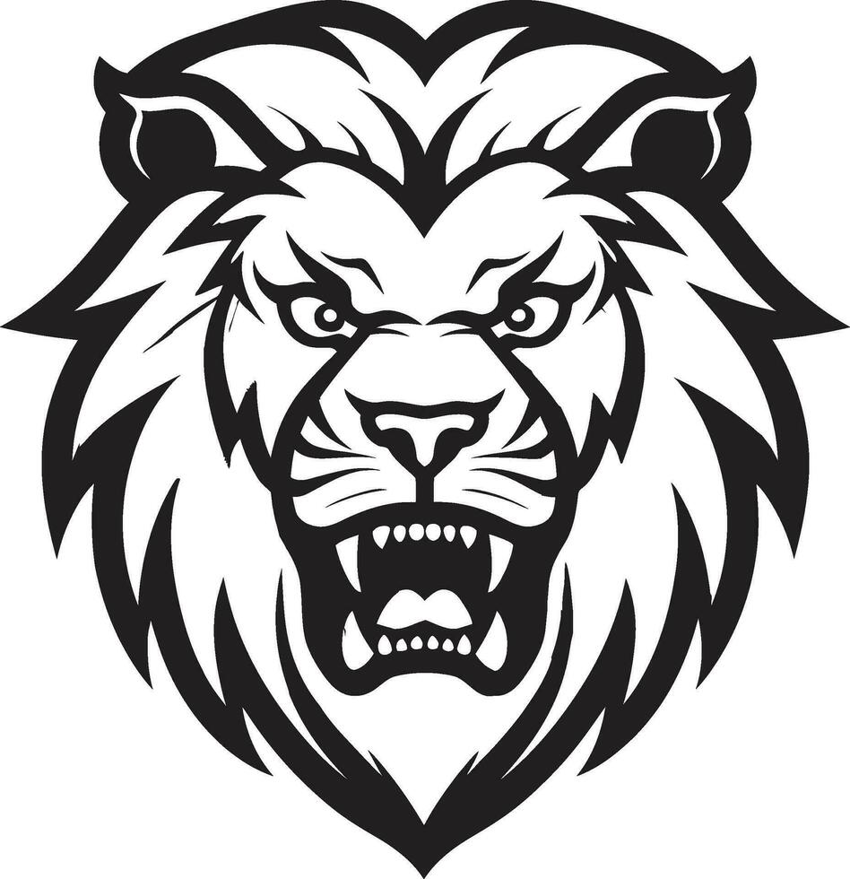 Fierce Grace Black Lion Icon in Vector   The Art of Power Hunting Mastery Black Lion Logo   The Pursuit of Excellence