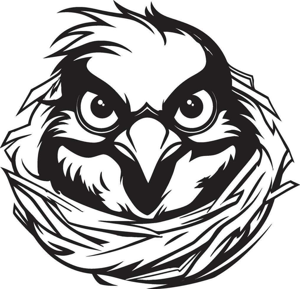 Mystique of the Avian Abode Black Vector Nest Eternal Comfort Black Bird Nest Symbol