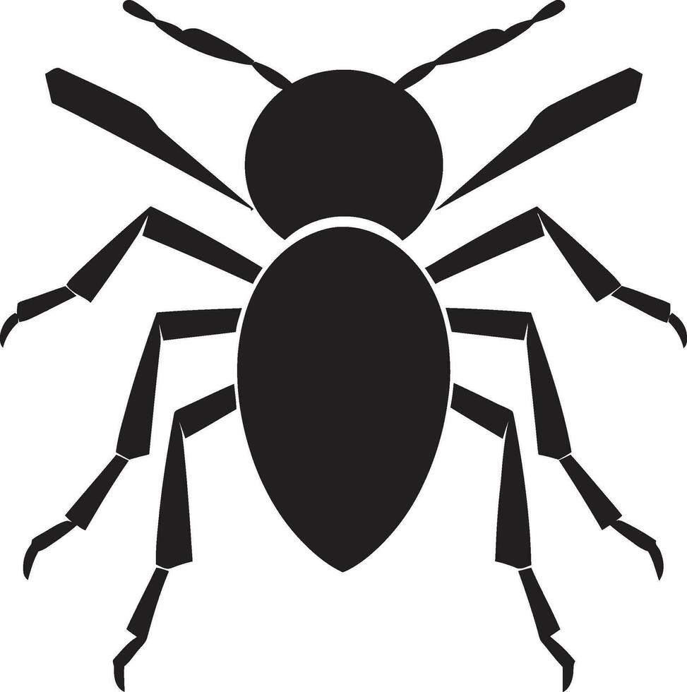 Iconic Ant Silhouette Black Vector Logo Excellence Black Vector Ant A Logo of Strength and Grace