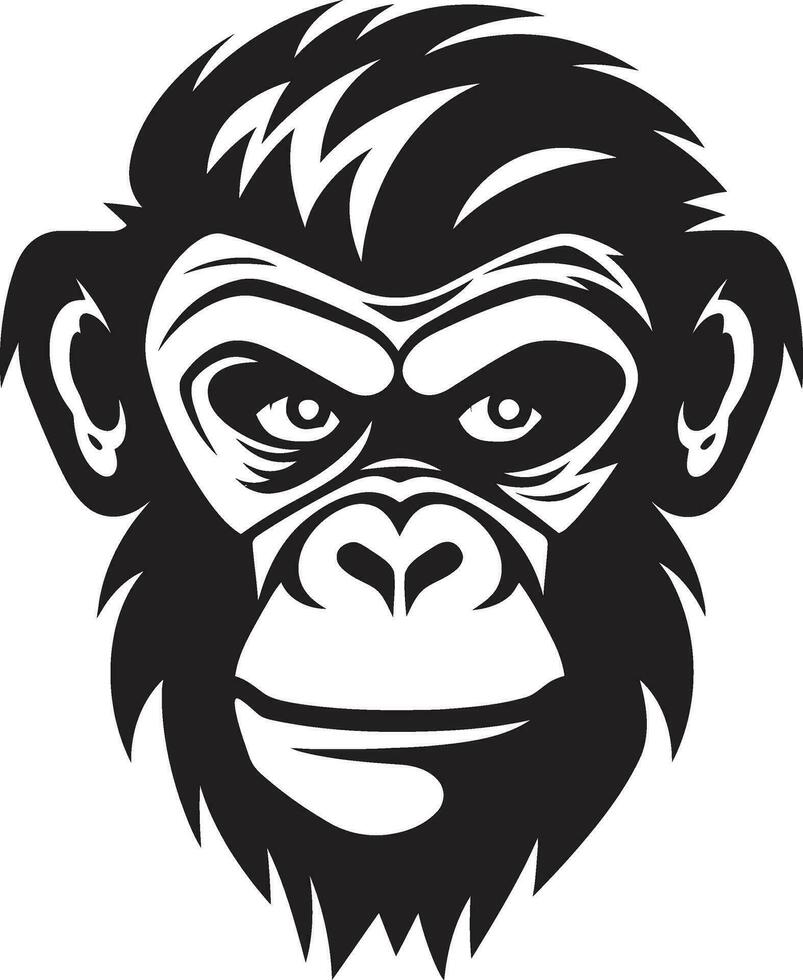 noir mono en el selva un fauna silvestre icono elegante chimpancé icono un símbolo de poder vector