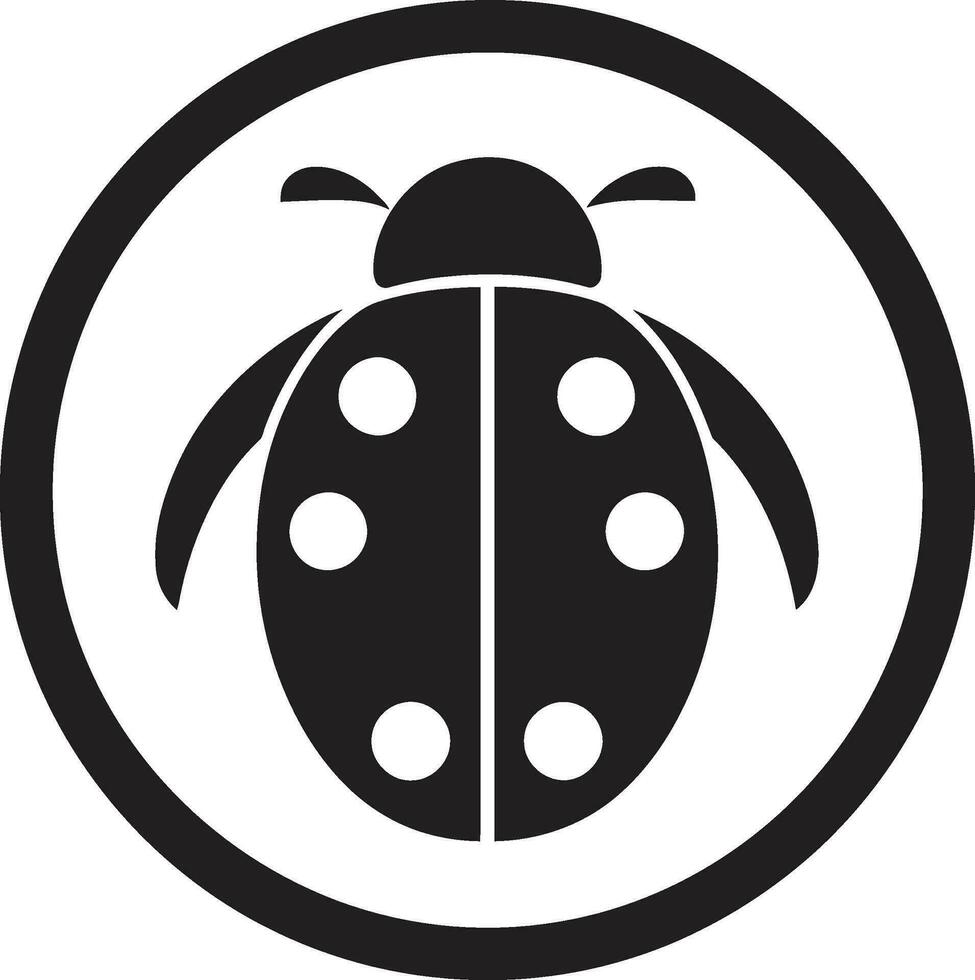 Geometric Beauty of the Ladybug Simplicity of the Ladybug in Shadows Monochrome Majesty vector