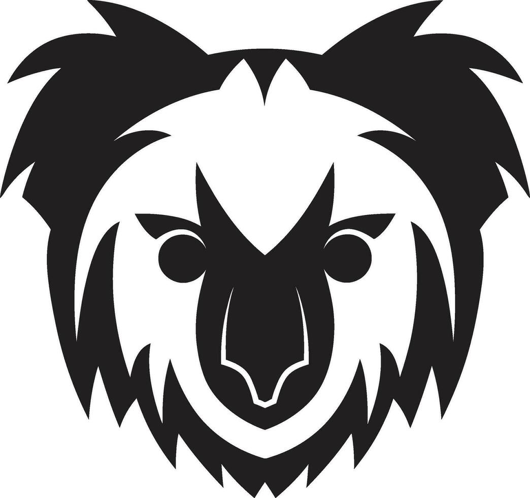 Abstract Climbing Artistry in Black Sleek and Cozy Koala Emblem vector