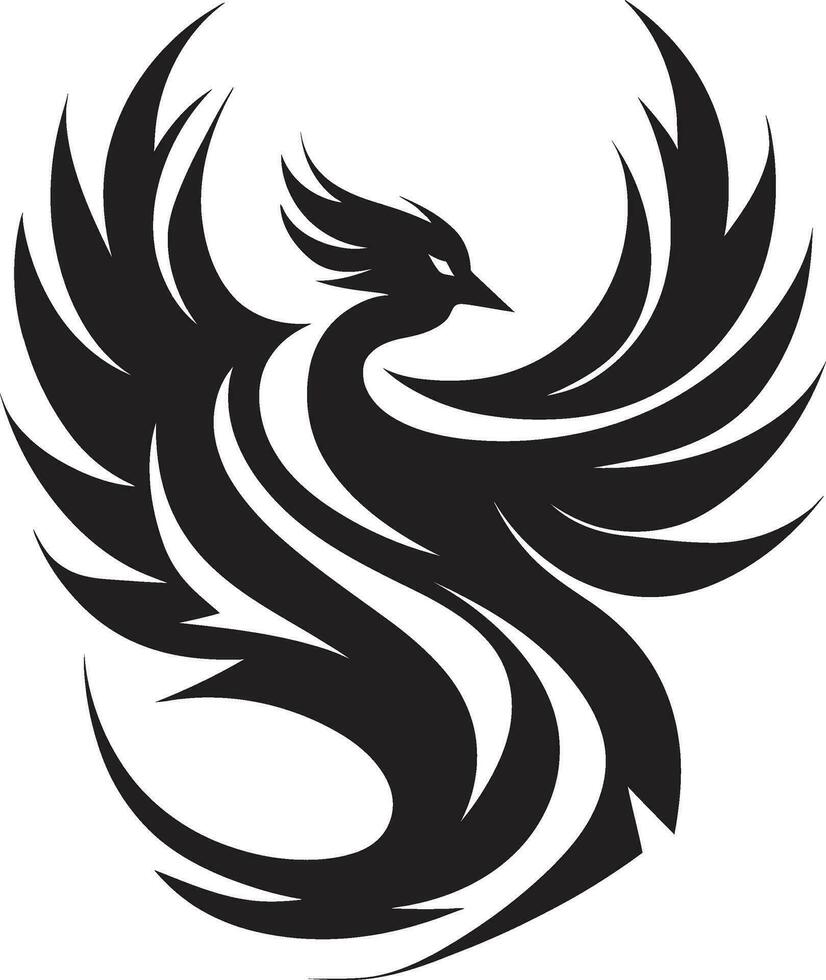 fénix plumas vector Arte ardiente anochecer emblema