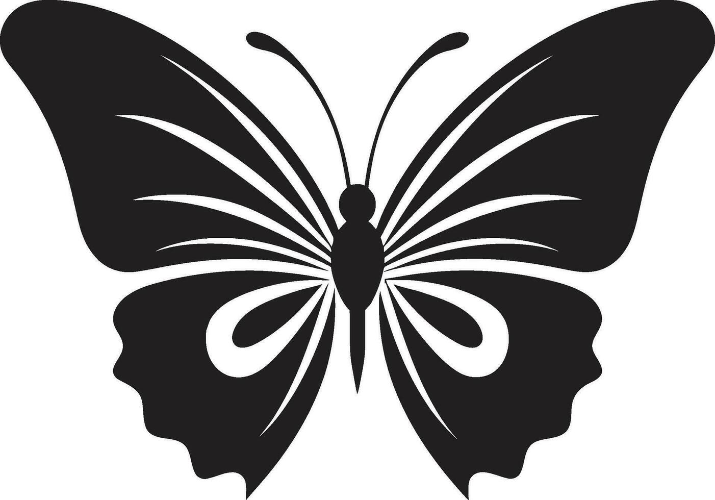 Graceful Intricacy Butterfly Emblem in Noir Noir Beauty in Flight Black Vector Butterfly