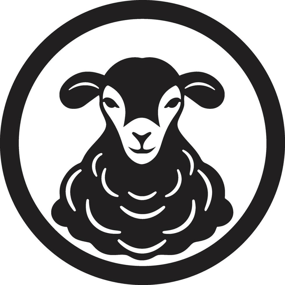 Woolly Vision Black Sheep Emblem Iconic Midnight Sheep Vector Artistry