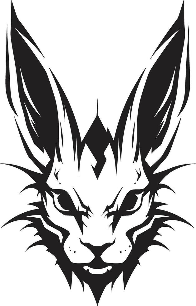 Minimalistic Bunny Monogram Graceful Rabbit Silhouette Mark vector