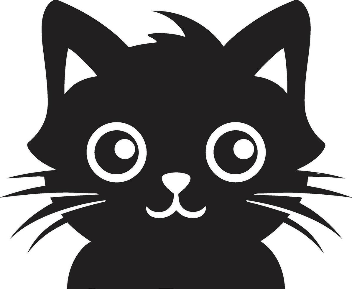 Sleek and Minimal Black Cat Icon Abstract Feline Emblem in Monochrome vector