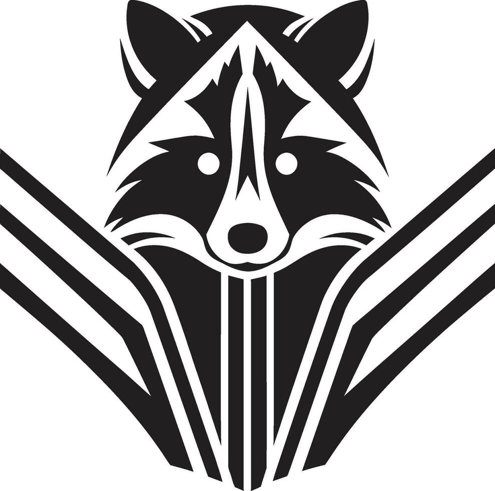 Raccoon Silhouette Minimalistic Symbol Black Masked Bandit Graphic Icon vector