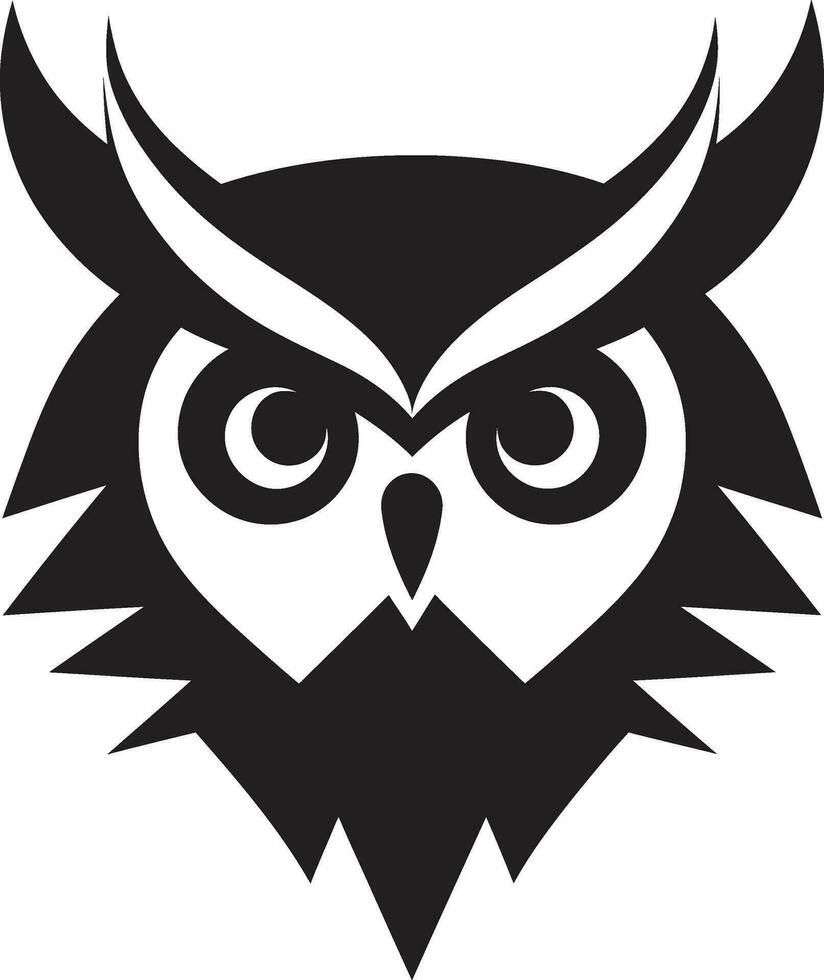 Nighttime Guardian Owl Geometric Owl and Moon vector