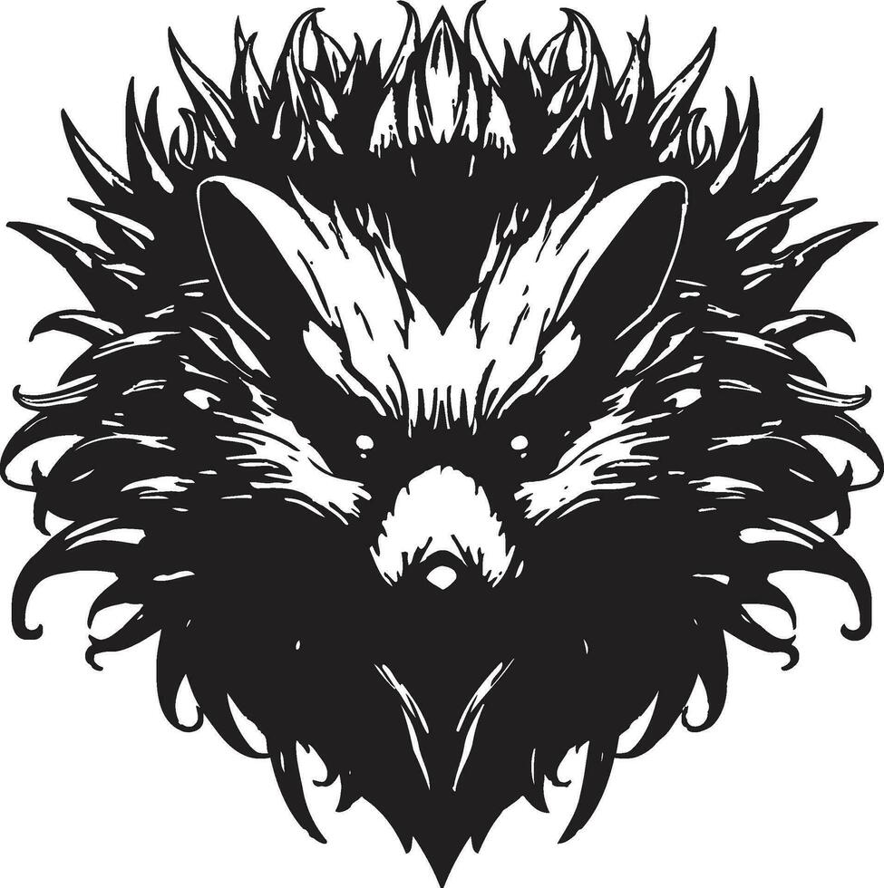 geométrico monocromo emblema de vigilancia guardianes majestad en negro y blanco vector