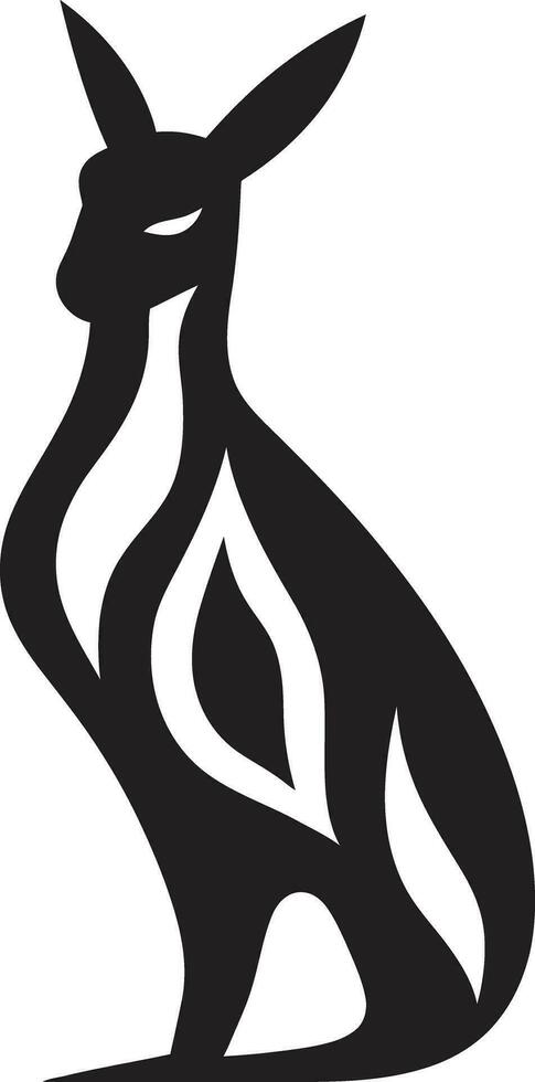 Kangaroo Silhouette Badge Kangaroo Roaming Australia vector
