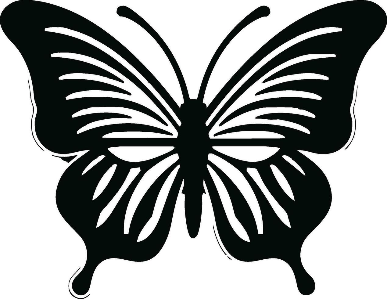 Sleek and Stylish Noir Butterfly Design Mystique of the Butterfly Black Vector Emblem