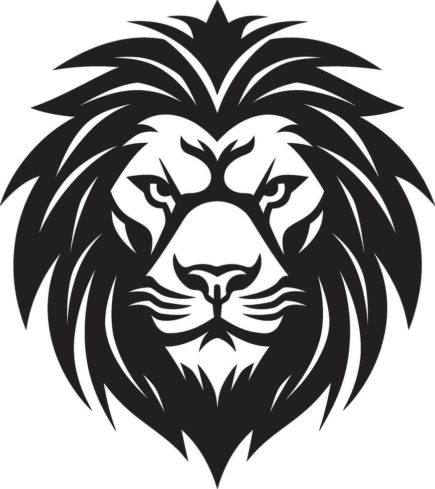 Ink Engraved King Vector Lion Logo Artistic Dominance Black Lion Emblem