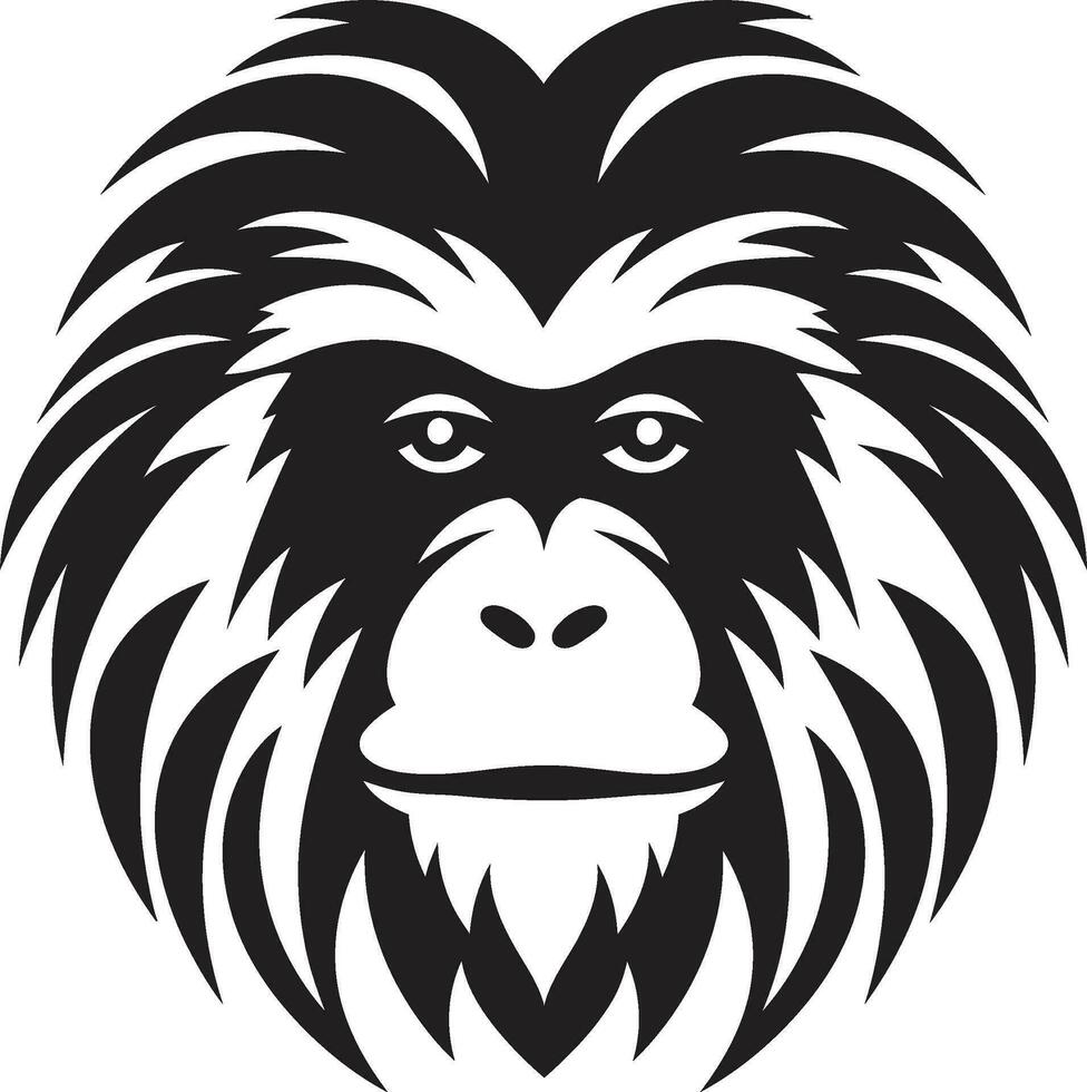 Black Baboon Emblem Logo Baboon Silhouette Icon vector