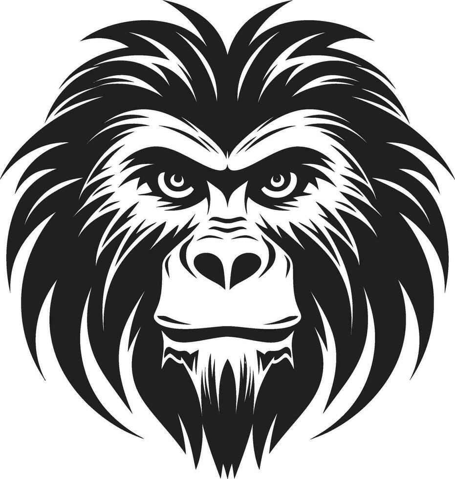 Regal Baboon Badge Baboon Crowned Symbol vector