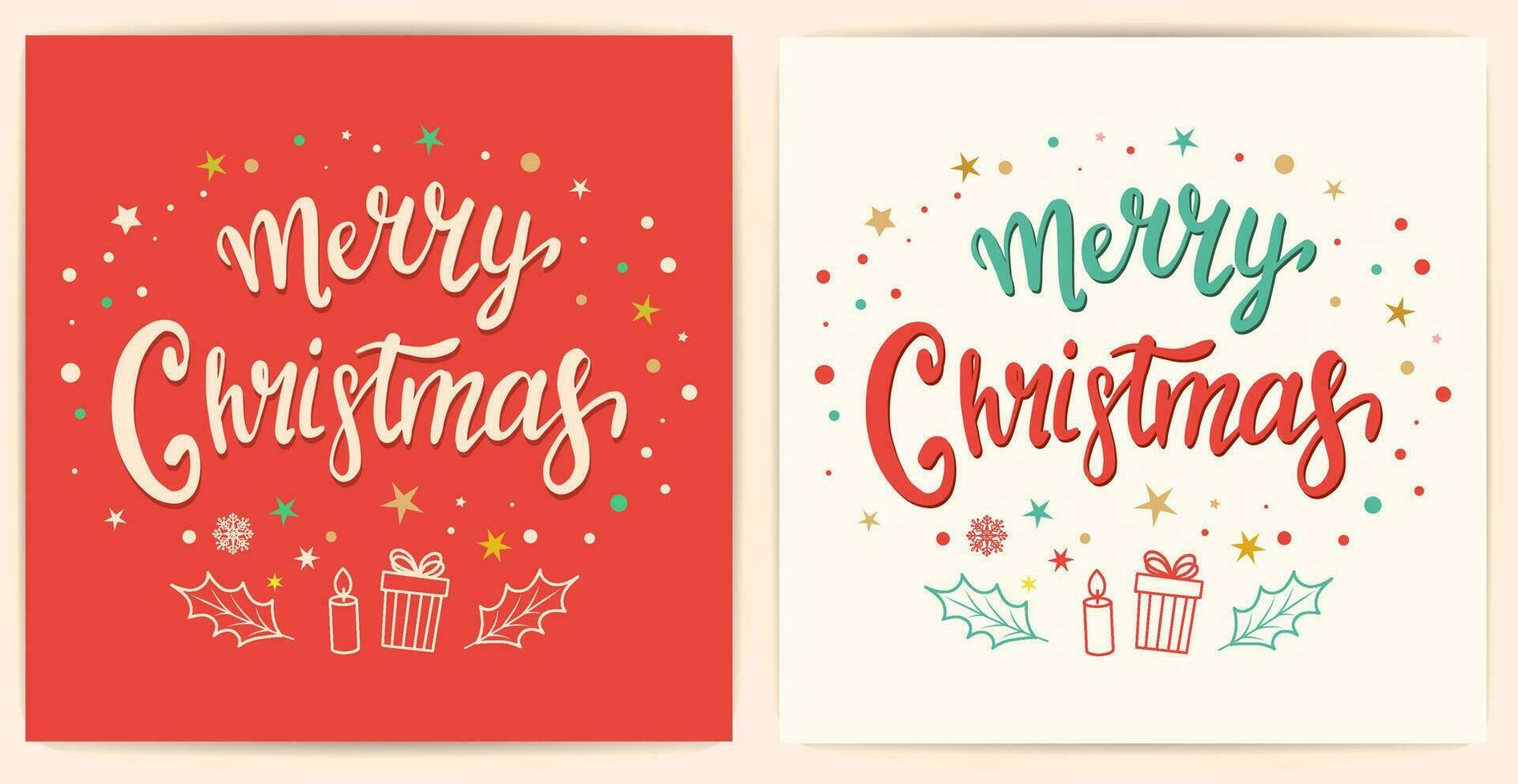 template for christmas and new year card in cartoon style vector