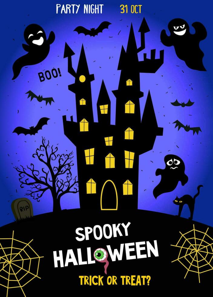 halloween party invitation. vector image