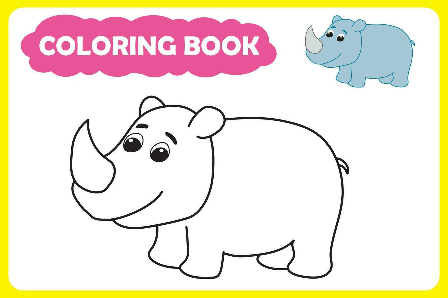 colorante libro para niños. vector ilustración de africano animal